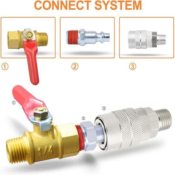 1/4-tommer NPT Han Industriel Luftprop, Pneumatiske Propper 300PSI (30-pak)