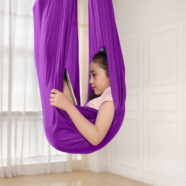 IC Børne hængekøje gynge, indendørs gynge Resilient Cuddle Hammock Lilla