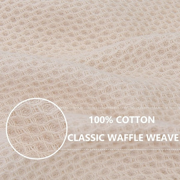Homaxy 100 % puuvillavaffelinen keittiöpyyhe, erittäin pehmeä, imukykyinen ja nopeasti kuivuva, 12x12 tuumaa, 6-pakkaus, beige