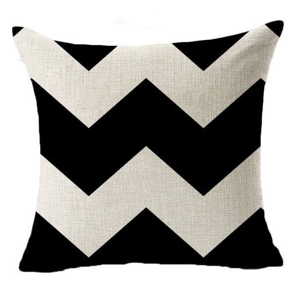 Fyrkantede dekorative puter Putesett Bomullslin Bomull & Beige Striper Moderne Geometri Trykk Hjemmeputer 18 X 18 tommer, 4-pakning (Stripe -1)