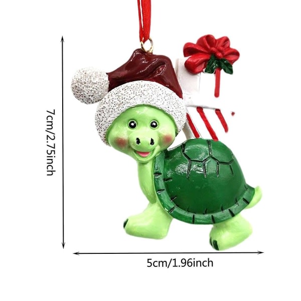 Julsköldpaddsberlocker Trädhängande Prydnader Dekorationer för Hem Barn Present Noel Navidad Inredning