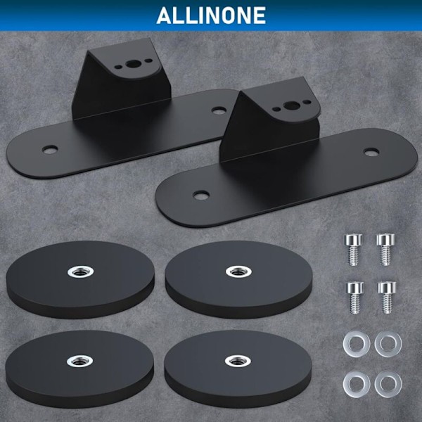 Magnetisk Base LED Strip Monteringsbeslag, Stærk Sugekopholder til Lige Buet Side LED Strip Montering, 2 Pak, Sort