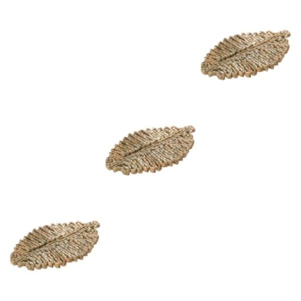 1/2/3/5 Rattan Placemat for Creative Thicken Khaki Leaf Formed Ljusbrun 23x16cm 3Set