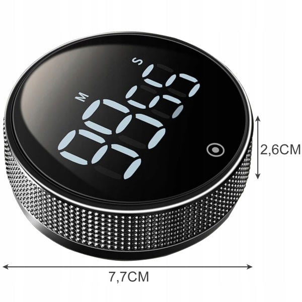 TG Digital Ægtimer med Stopur - Køkkentimer - LED Sort