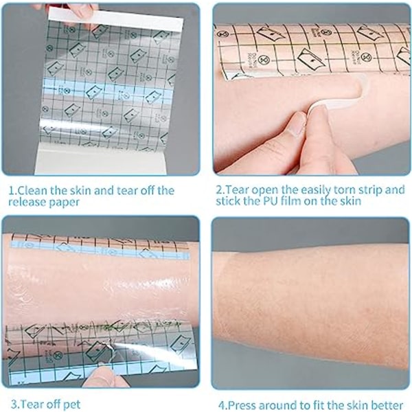 Vattentätt genomskinligt bandage, elastiskt sårkuddetatueringsbandage