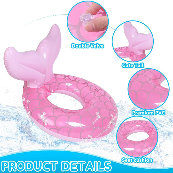 Baby Simring Flyde, Oppustelig Baby Simring Flyde Pool Flyde til Børn Småbørn, Oppustelig Simring Midje Flyde Ringe (Rosa)