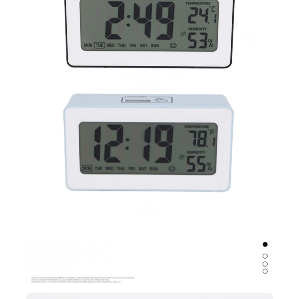 5 tommers smart LCD elektronisk klokke skrivebord med vekkerklokke lysende lat elektronisk klokke multifunksjonell fast klokke (blå)