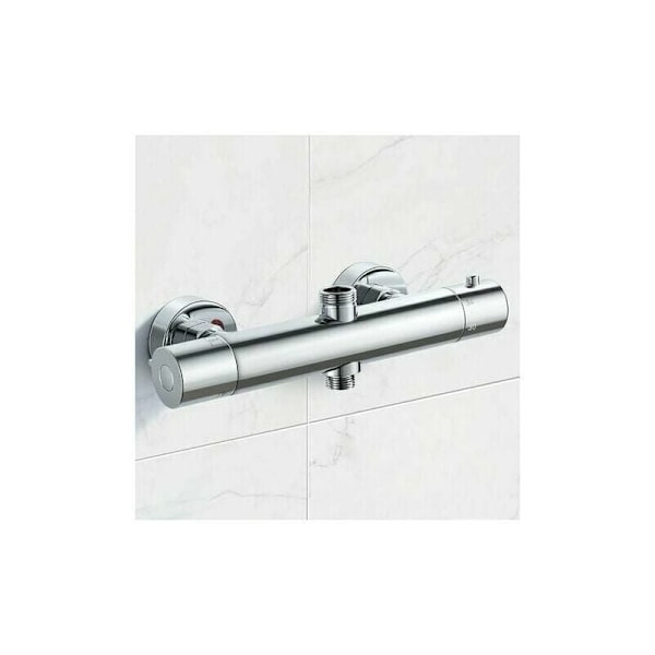 Termostatisk søjle, messing brusearmatur, høj G3/4 (26,4 mm) + lav G1/2 (21 mm) + center afstand (150 mm), fra DEBUNS