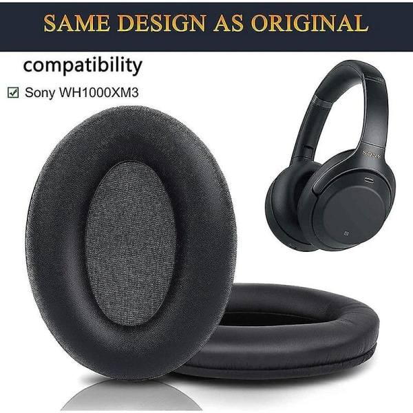 Ersättningsöronkuddar för Sony WH-1000XM3 (wh1000xm3) hörlurar, täckta med proteinläder, brusreducerande Memory Foam