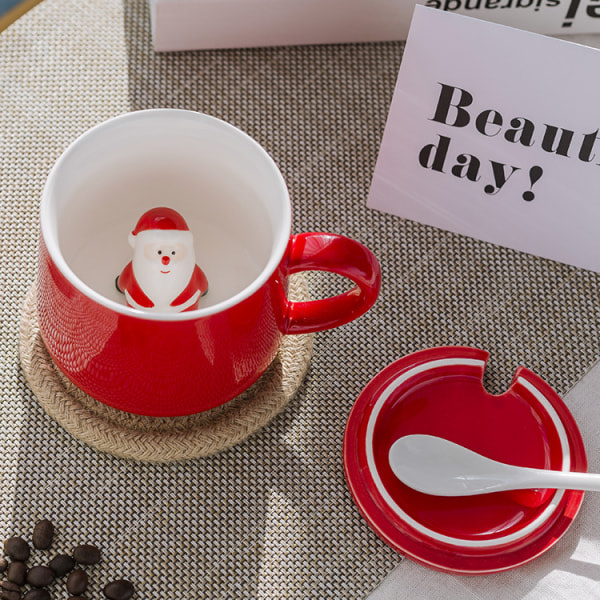 3D Julnisse Kaffe Kops, Sød Håndlavet Keramisk Tekop Jul Fødselsdagspresente, Mors Dag Gave