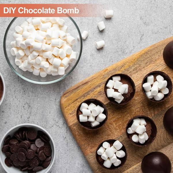 4 stk forme, varm form med 6 halvkugleformede geléhuller, med 2 dråbeforme til at lave varme chokoladebomber, Coco Bom