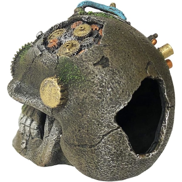 Galaxy Mekanisk skalle dekorativ prydnad - akvarium grotta landskap reptil skalle hus