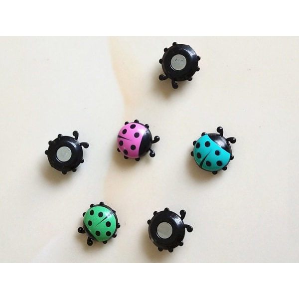 Ladybug 6st/set Mini Ladybug Kylskåpsmagneter Kreativ Heminredning Söt Tecknad Kylskåp