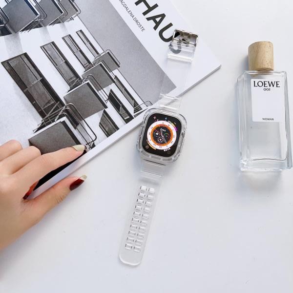 Transparenta Apple Watch -ranneke 38 mm, 40 mm, 41 mm, Crystal Trans