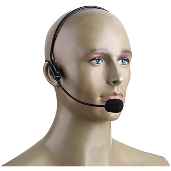 Sett med 2 headset-mikrofoner, fleksibel kablet mikrofonarm for stemmeforsterker, lærere, foredragsholdere, trenere, presentasjoner, seniorer og mer Svart Svart Svart