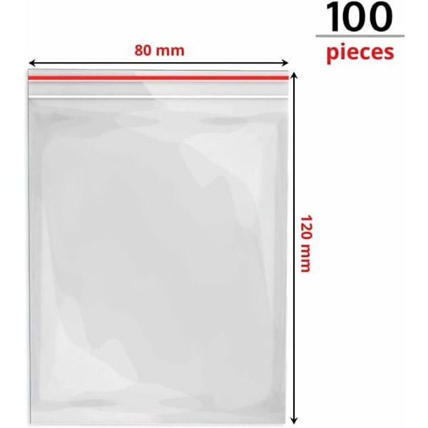 Kirkas Muovipussi 80x120mm Pussi 100 kpl Vetoketjullisia Pusseja Muovipussi I Luotettava Pieni Kirkas Pussi I Polyeteenipussit Järjestämiseen