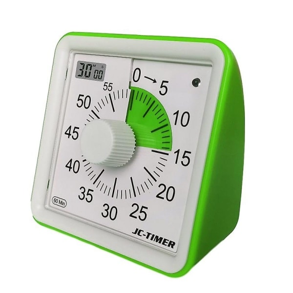 Visuell Timer 60 Minutter Tyst Nedräkningstimer Tidshanteringsverktyg för Barn och Vuxna Kök Klassrum