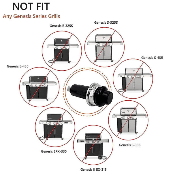 Ersætning for Weber tændknappen/kontakten, passer til Weber Spirit E/s-210 220 310 315 320 330 gasgrill, 7642 7643 Delvis udskiftning (DPD)