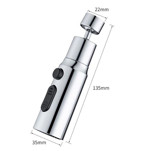 Munstycke för Kran - 360° Rotera Kökskran Silver Silver