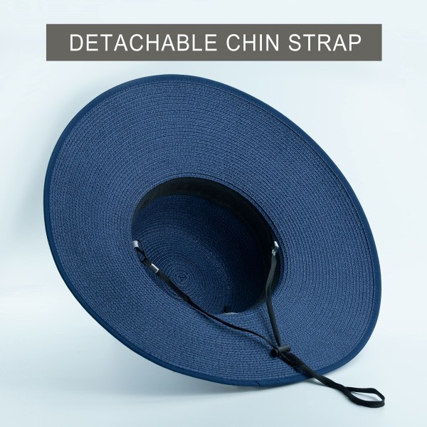 Sommerstrohatt for kvinner med bred brem Strand Vikbare solhatter Floppy Roll Up Cap Uv UPF 50+ Kepsar