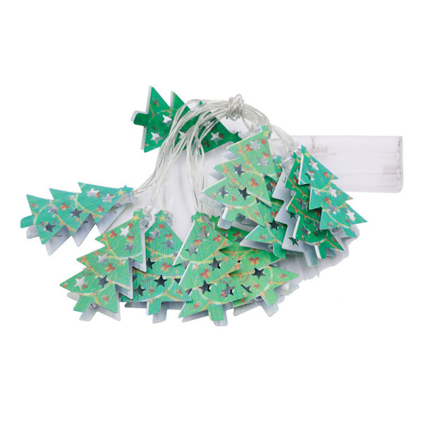 LED julelysstreng smedejern julemand snemand hjorte juletræ jule strømpe dekoration lys jul 【Warm Light】Christmas Mix and Match 2AA battery model - 1.5m 10 lights