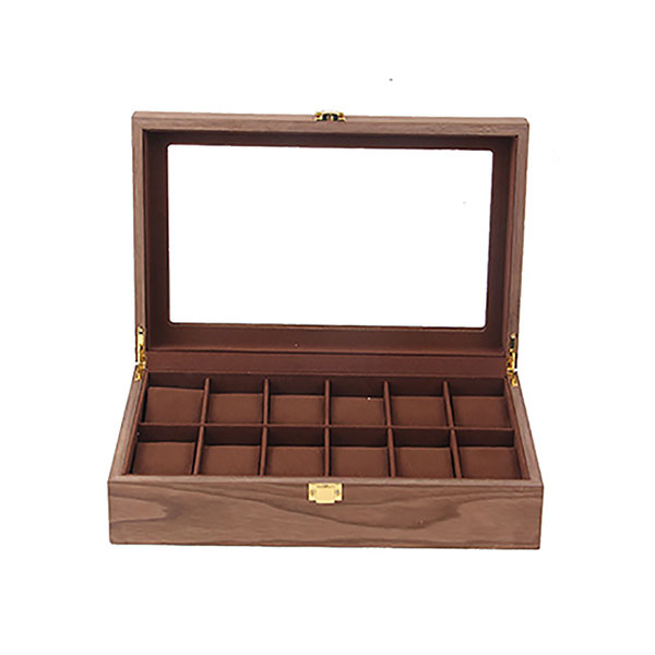 Klockbox 12 klockor Trä - VALNÖT Walnut Valnöt