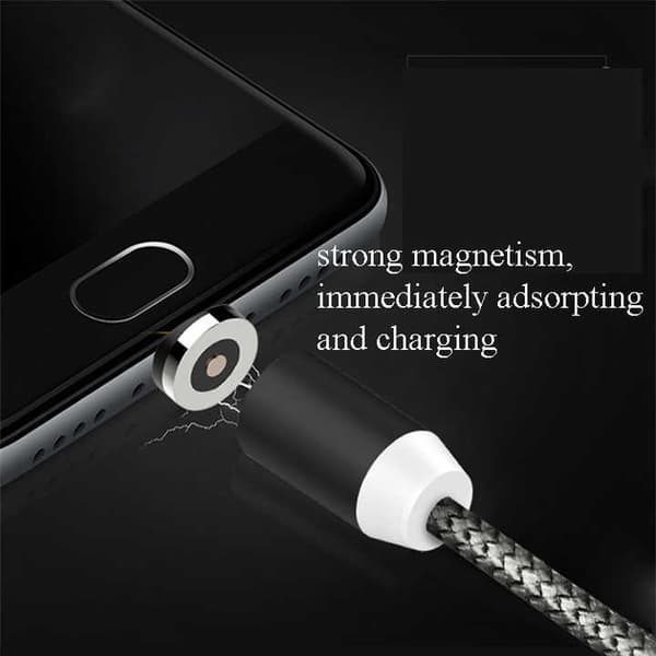 Rak magnet datakabel 3 i 1 magnetisk hurtiglading USB datakabel for mobiltelefon