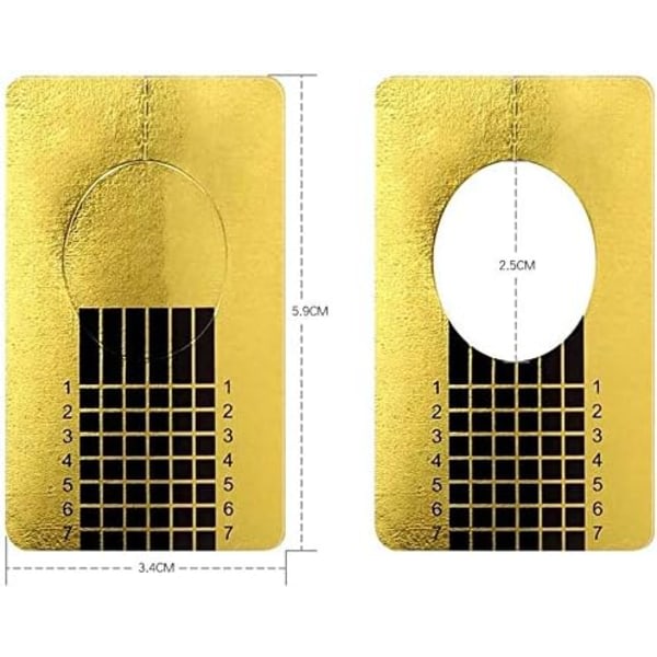 Galaxy 1 rulle (500 stykken) nagelschabloner, sj?lvh?ftande nagelstenciler, f?rl?ngningsfolie, modelleringsschabloner（guld）