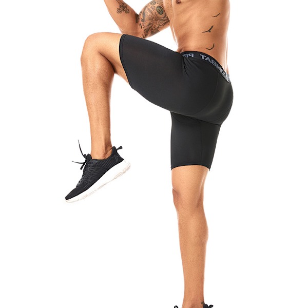 Basketball fem-punkts tætsiddende sportsbukser løbe fitness hurtigtørrende leggings korte tætsiddende sportsbukser til mænd red S