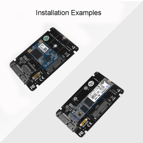 1. NGFF(M2)mSATA - SATA3 2,5 tuuman adapterikort ruuveilla, ruuvimeisselillä (ei SSD-korttia) null - B