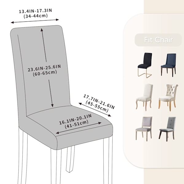 Stoltrekk Sett med 2 Elastiske Stoltrekk Spisestuestoltrekk Universelle Elastiske Trekk Vaskbare Avtakbare (2 Stykker, Mørk Grå) Rosa pink