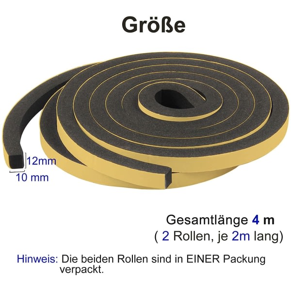 4M Skumgummi Tätningslist Dörr & Fönster Ljud Skumtejp