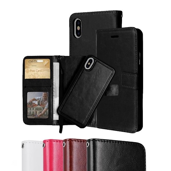 iPhone XR - Etui / Magnet Shell 2 i 1 - Vælg Farve! Sort Black Svart