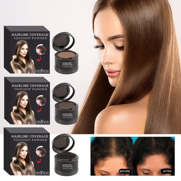 TG Tunnande hårrots-touchup-pulver med hårfästetäckning mörkbrun 4g