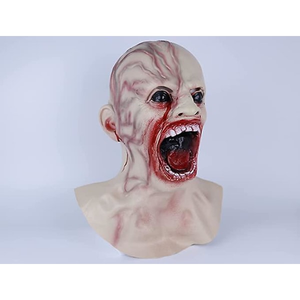Ghyt Zombie Maske Blodig Krybende Djævelmaske Skræmmende Gyser Helhuvud Latex Halloween Cosplay Maskerade Festrekvisitter