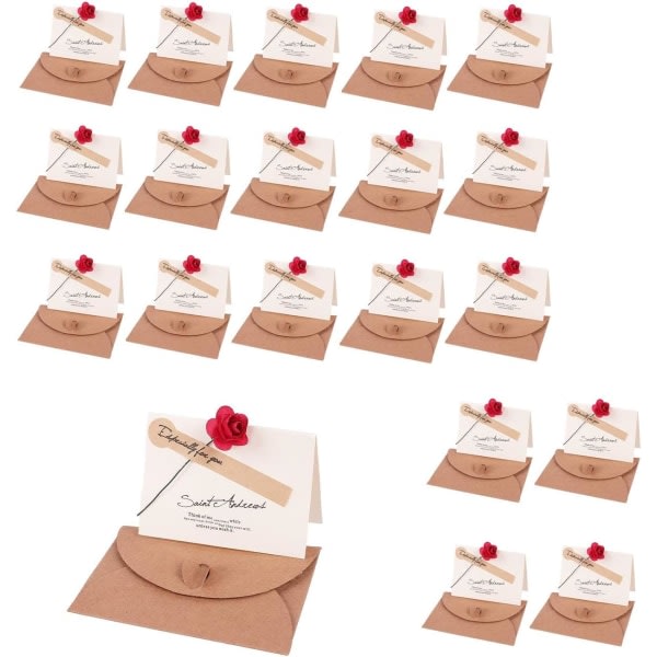 Meddelandekort Bouquet Rose Mini One Sent Message Card (sæt med 20)