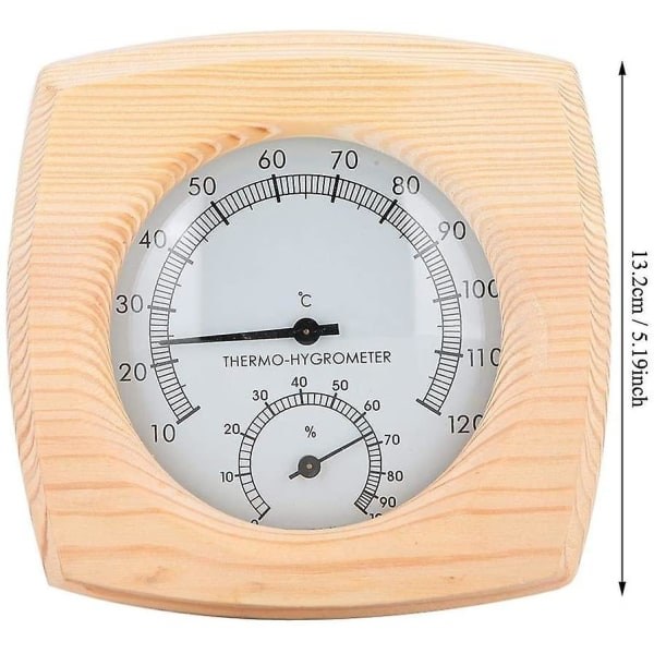 2-i-1 bastutermometer i rostfritt stål Hygrometer Termohygrometer