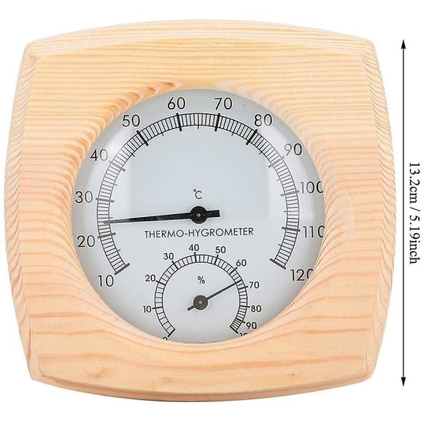 2-i-1 Sauna Termometer i Rustfrit Stål Hygrometer Termohygrometer