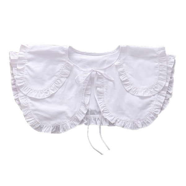 Royal Style Dubbellager Falsk Krage Sjal Hög Låg Volang Halsband Capelet