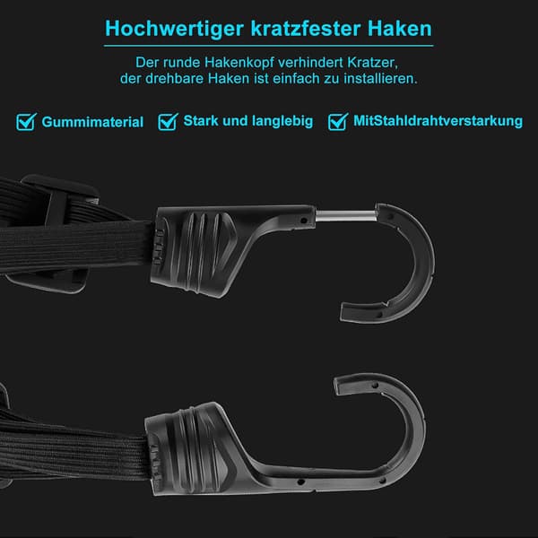 2 stk motorcykel bagagerem med dobbeltkrog, elastisk bagage