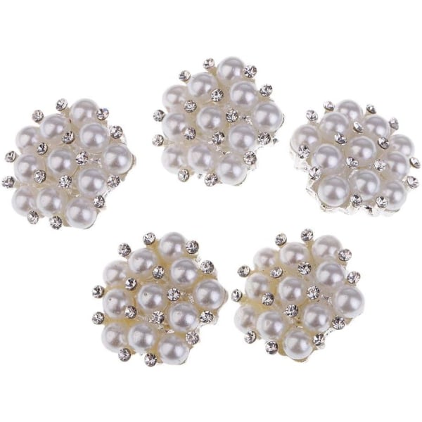 Galaxy 5 kpl Diamantti Rhinestone Pearl Flower Dekoratiiviset Napit (20 mm)