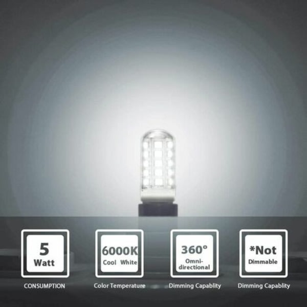 G9 LED-lampa - 5W motsvarande 3,2W -3,4W G9 halogen, 420LM, minilampa, kallvit 6000K, flimmerfri, AC100-265V, ICKE-dimmbar, 5-pack