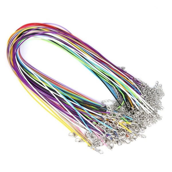 10 st Vaxade Halsbandssnöre Rep Svart Choker Hänge Sladd Hummerlås