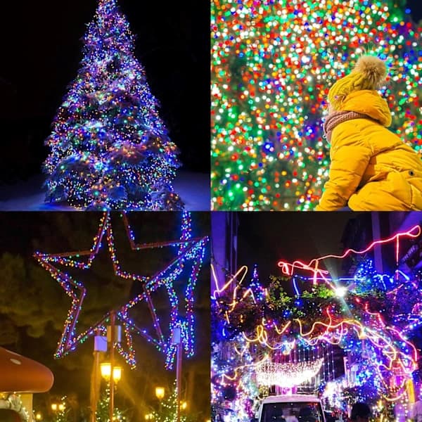 Extra Lång 100 m Ljusslinga, 1000 LED Utomhus Julbelysning Multicolor_yux Multicolor