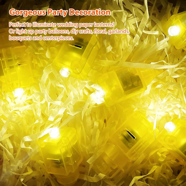 30 Pakk Mini LED Ballonglys, Varmt Hvite Papirlykter for Bryllup & Festdekorasjoner