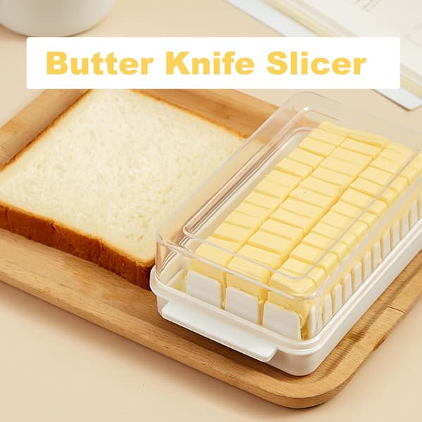 For Slicing Butter You Need A Portable Bread Storage Container, 16.5x9.5x5 cm (White)