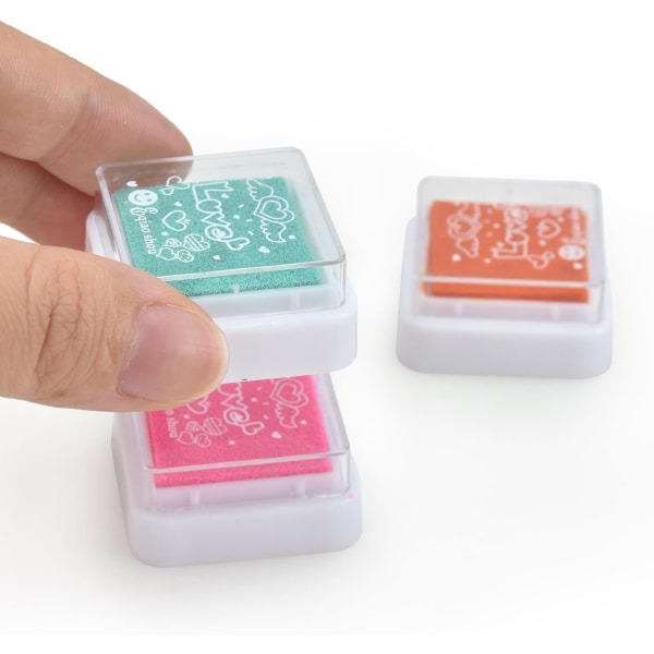 [24 färger] Bläckdyna för pappershantverk DIY Fingeravtryck Skrapbok