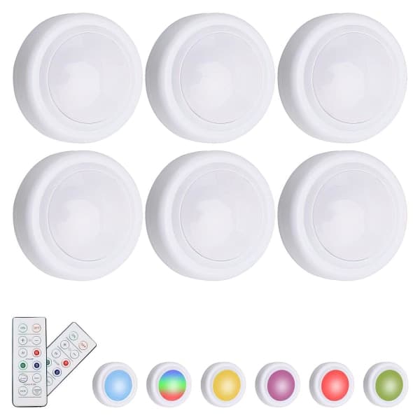 - LED-spotlights med fjernkontroll - Trådløs MultiColor 6-pakning