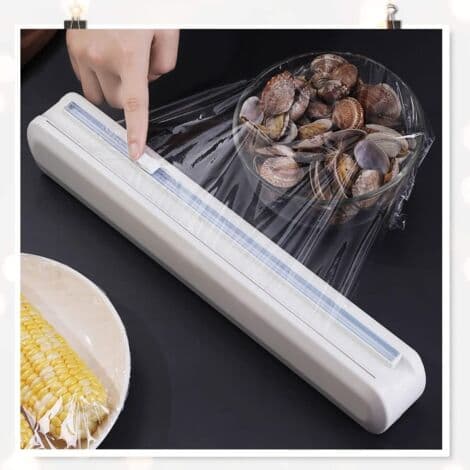 Dispenser for plastic wrap and aluminum foil - ABS and stainless steel - Clean cut - Max width 32 cm