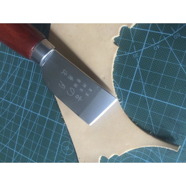 Galaxy DIY Lærblad Spade Håndverktøy med Trehåndtak Rustfritt Stål Blad for Lærarbeid
